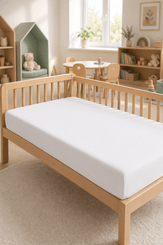 Couchage - Linge de Lit Bébé, Enfant  - Drap housses polycoton jersey blanc 60 x 120 cm