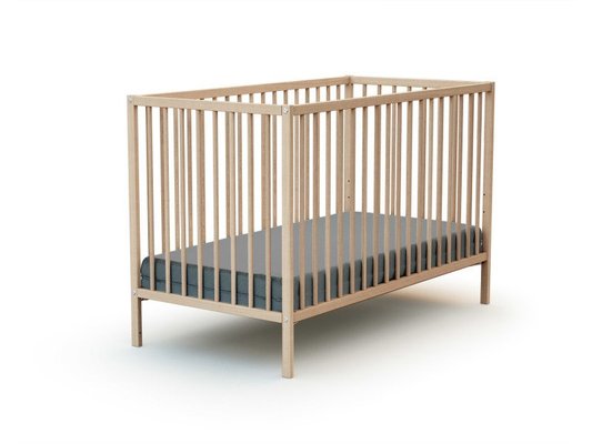 Couchage - Lit Crèche en Bois bébé, enfant - Lit bébé 60x120 simple Naturel sans traitement ni peinture