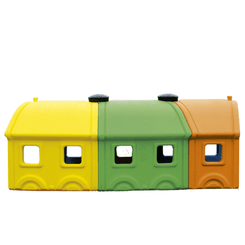 Mobilier - Aire de jeux et structure extérieure - Tunnel de jeux extérieur 3 wagons spéciale collectivité
