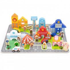 Jouets - Jeux de Construction - blocs à empiler 100 pièces + Puzzle la ville