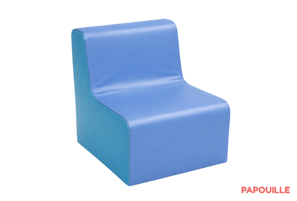 Mobilier - Meuble en mousse et Pouf - Chauffeuse droite hauteur 25cm bicolor bleu turquoise