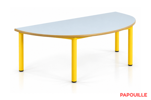 Mobilier - Table crèche et scolaire - Table demi lune Bermudes mélaminé - T2 - Jaune