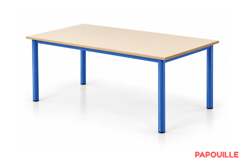 Table Bermudes mélaminé 160 x 80 cm - T1 - Bleu
