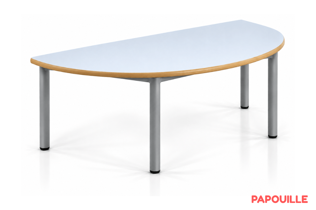 Table demi lune Bermudes mélaminé - T1 - Gris