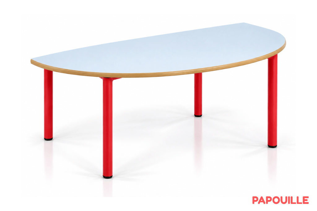 Table demi lune Bermudes mélaminé - T1 - Rouge