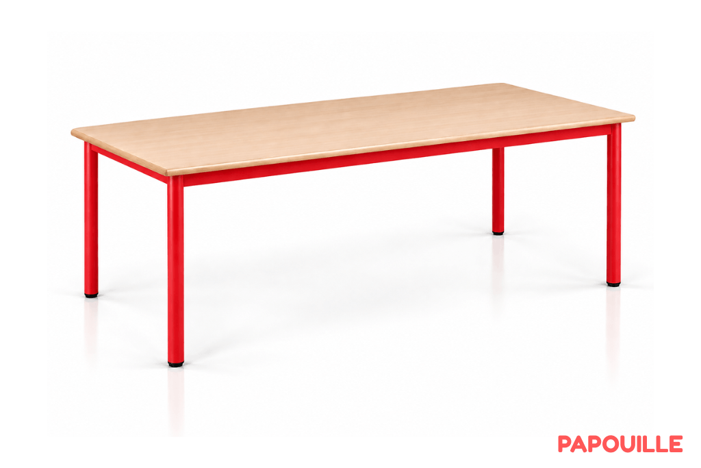 Table Bermudes mélaminé 200 x 80 cm - T3 - Rouge
