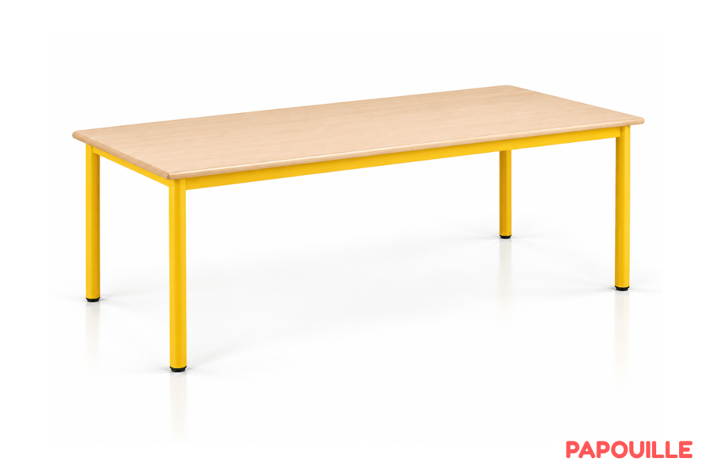 Table Bermudes mélaminé 180 x 80 cm - T1 - Jaune