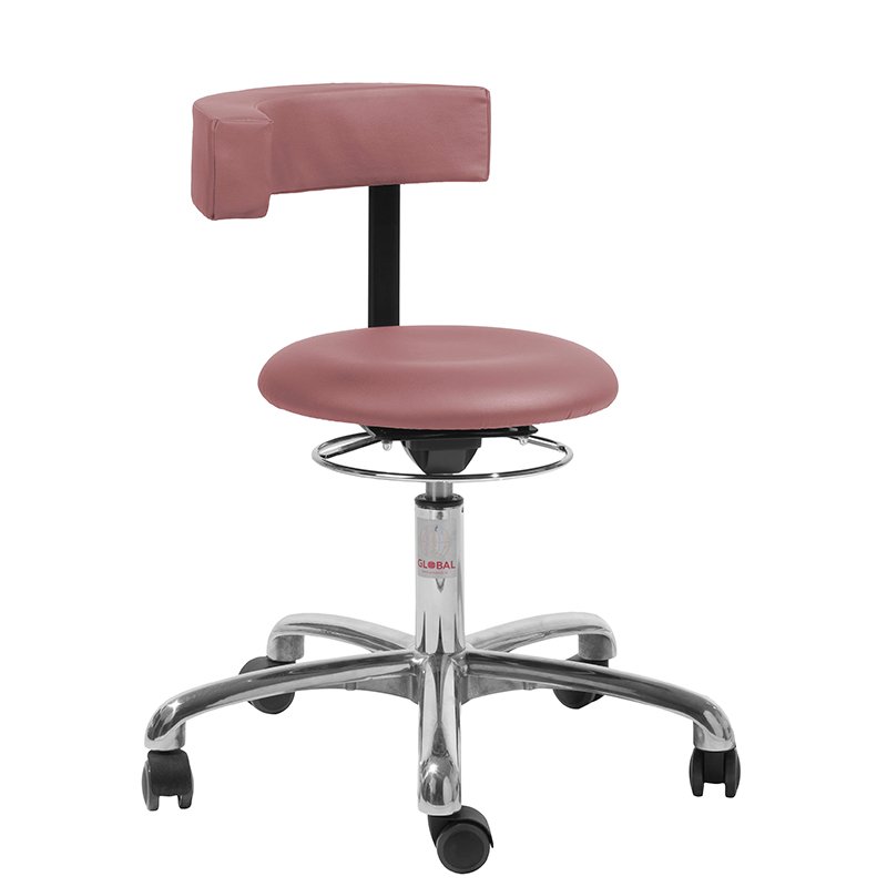 Siège ergonomique à roulettes 360° avec dossier petite enfance - Rose