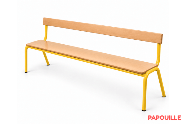 Mobilier - Banc vestiaire & Porte Manteaux - Banc avec dossier mélaminé 160 cm - T1 - Jaune