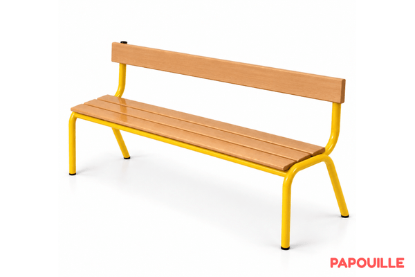 Mobilier - Banc vestiaire & Porte Manteaux - Banc avec dossier 160 cm - T2 - Jaune