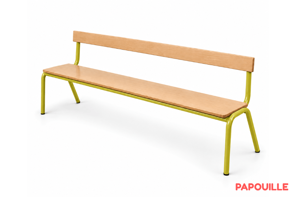 Banc avec dossier mélaminé 160 cm - T3 - Vert