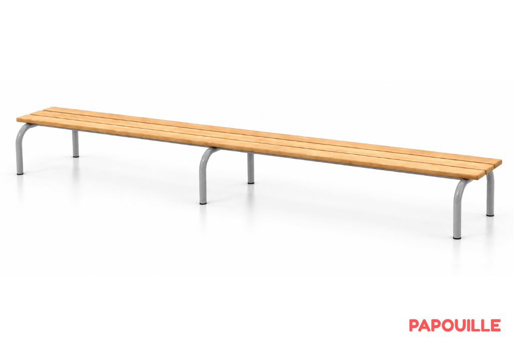 Banc en hêtre sans dossier 200 cm - T0 - Gris