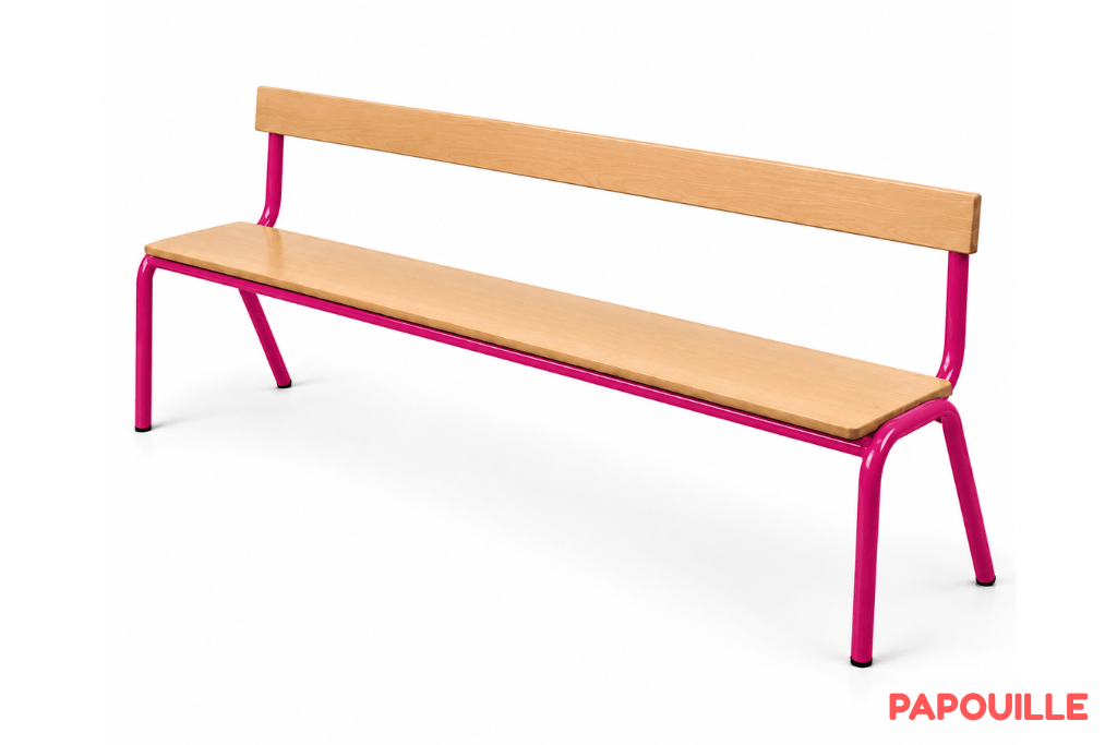 Banc avec dossier mélaminé 120 cm - T1 - Fuchsia