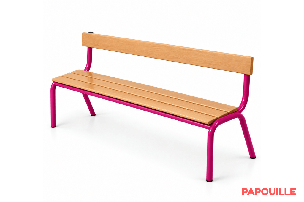 Banc avec dossier 120 cm - T3 - Fuchsia