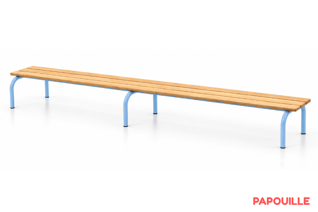 Banc en hêtre sans dossier 200 cm - T2 - Ciel