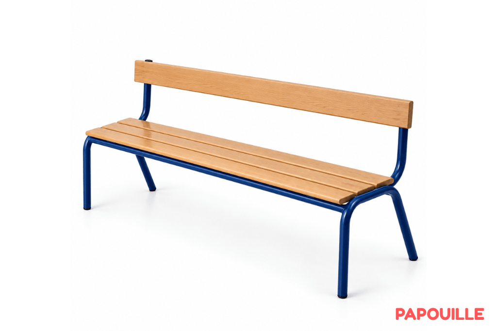 Banc avec dossier 120 cm - T1 - Bleu
