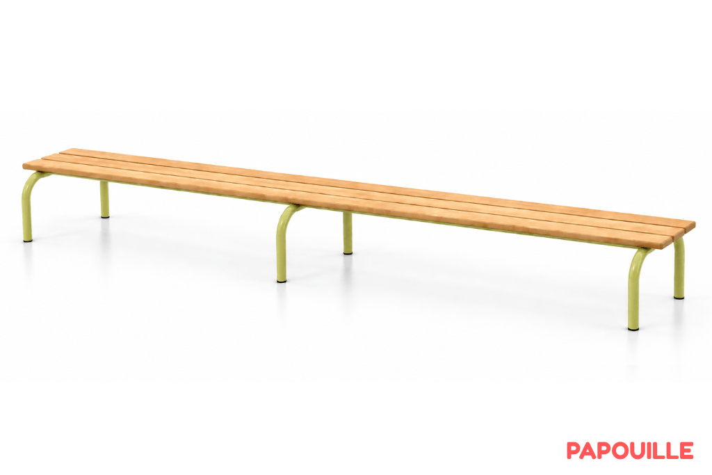 Banc en hêtre sans dossier 200 cm - T0 - Vert