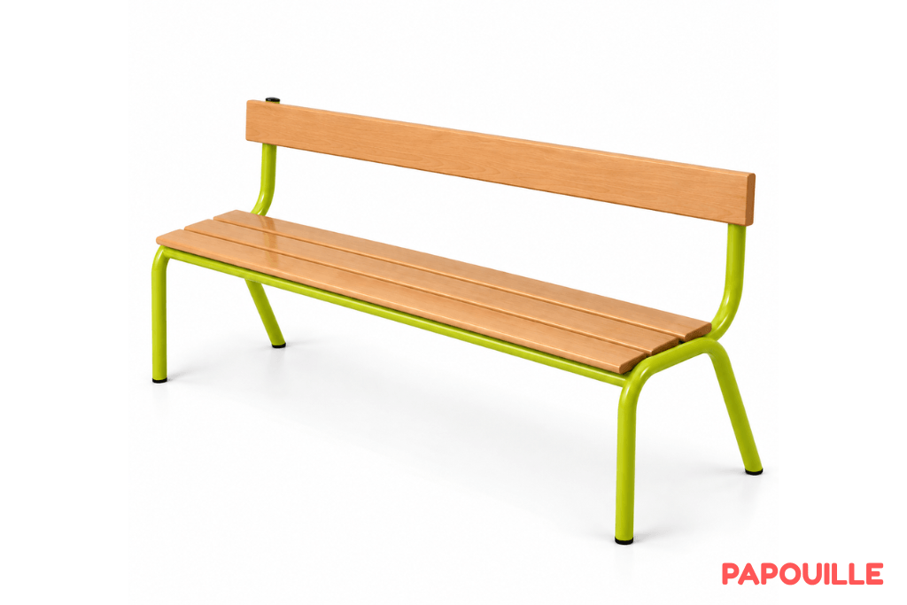 Banc avec dossier 200 cm - T2 - Vert