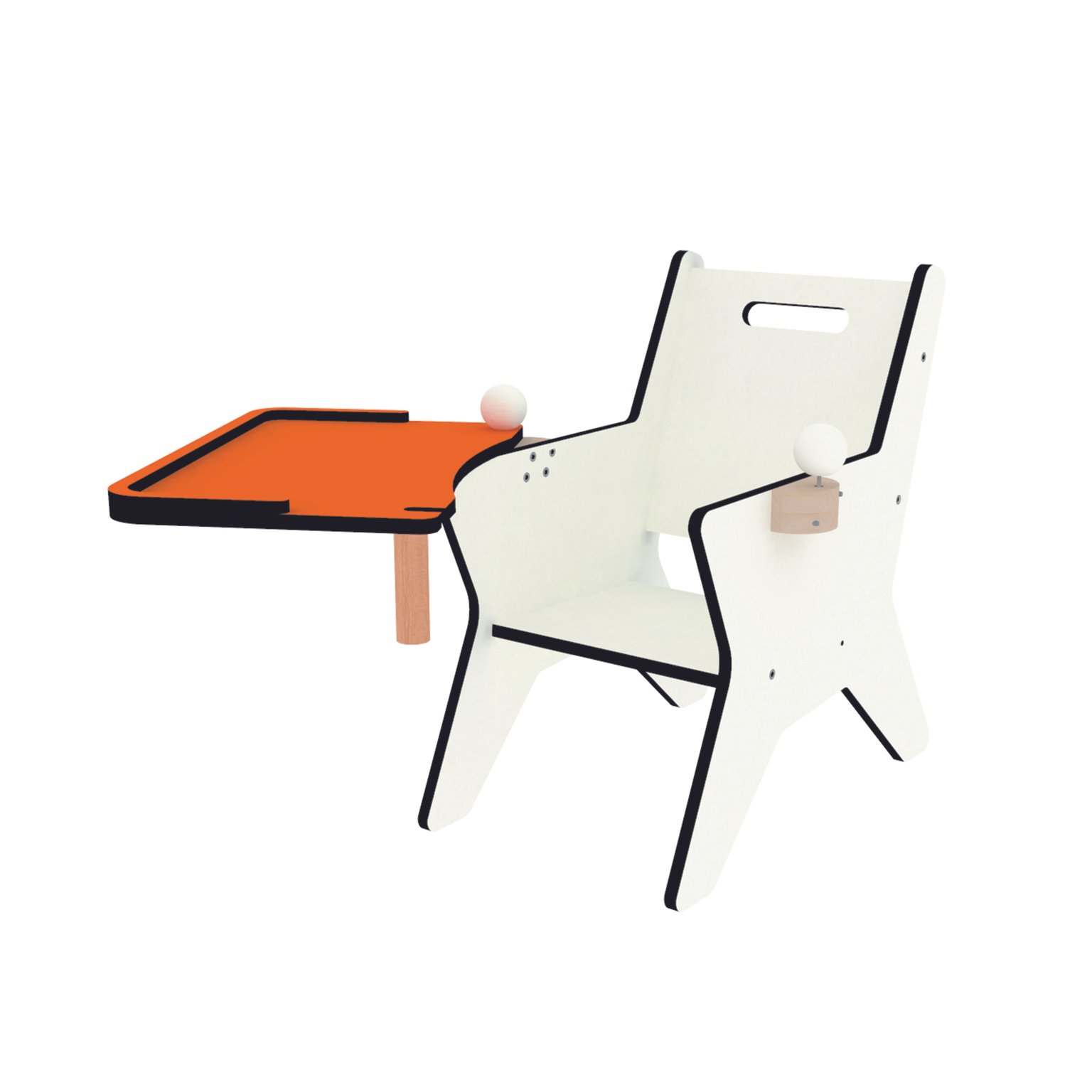 Fauteuil avec Tablette amovible T1 Orange