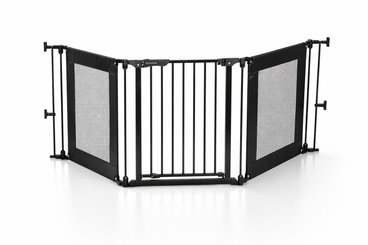 Médical et Prévention - Barrières de Sécurité Enfant - Barrière - Portillon 3 panneaux 74.5 cm à 195 cm - Noir