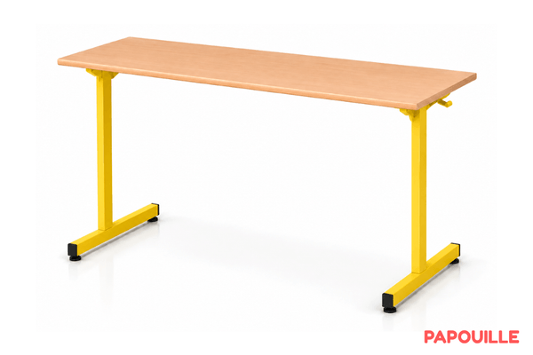 Mobilier - Table crèche et scolaire - Table Beli 130 x 50 cm - H76 cm T6 - Jaune