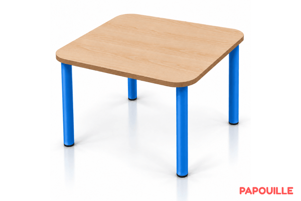 Mobilier - Table crèche et scolaire - Table carrée Bermudes mélaminé 60 x 60 cm - T0 - Bleu