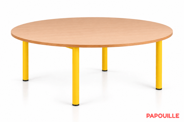 Mobilier - Table crèche et scolaire - Table ronde Bermudes mélaminé - 80 cm - T2 - Jaune