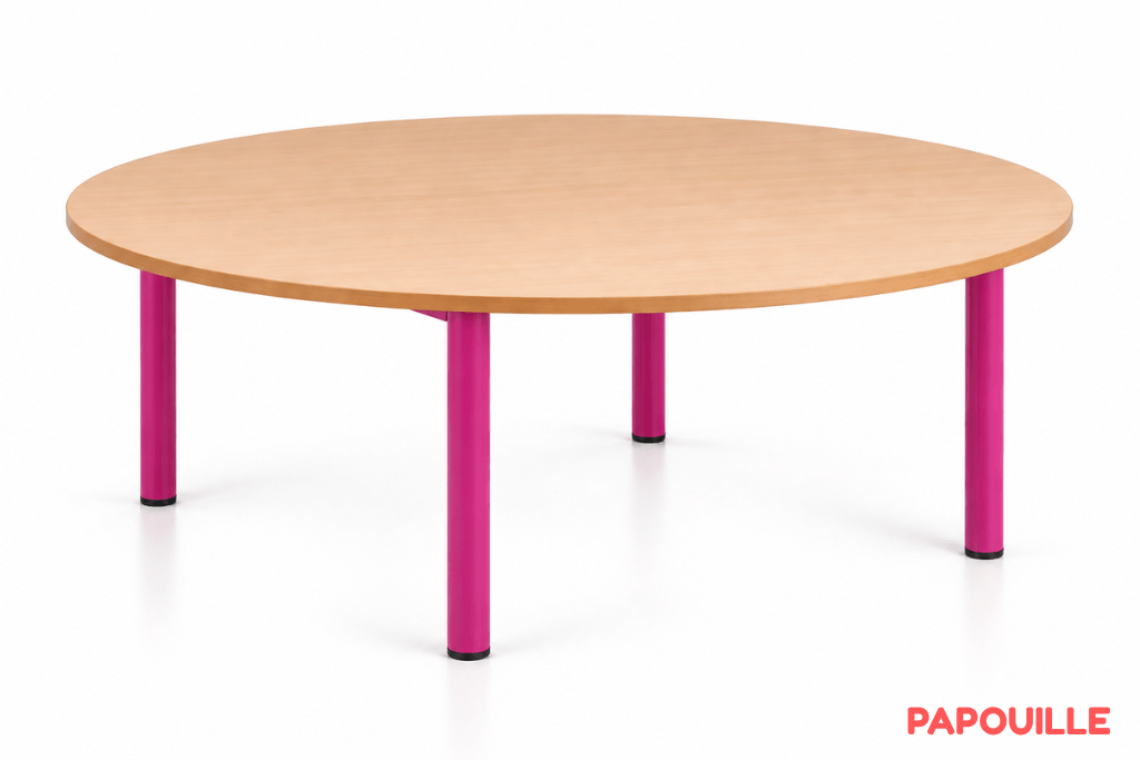 Table ronde Bermudes mélaminé - 80 cm - T2 - Fuchsia