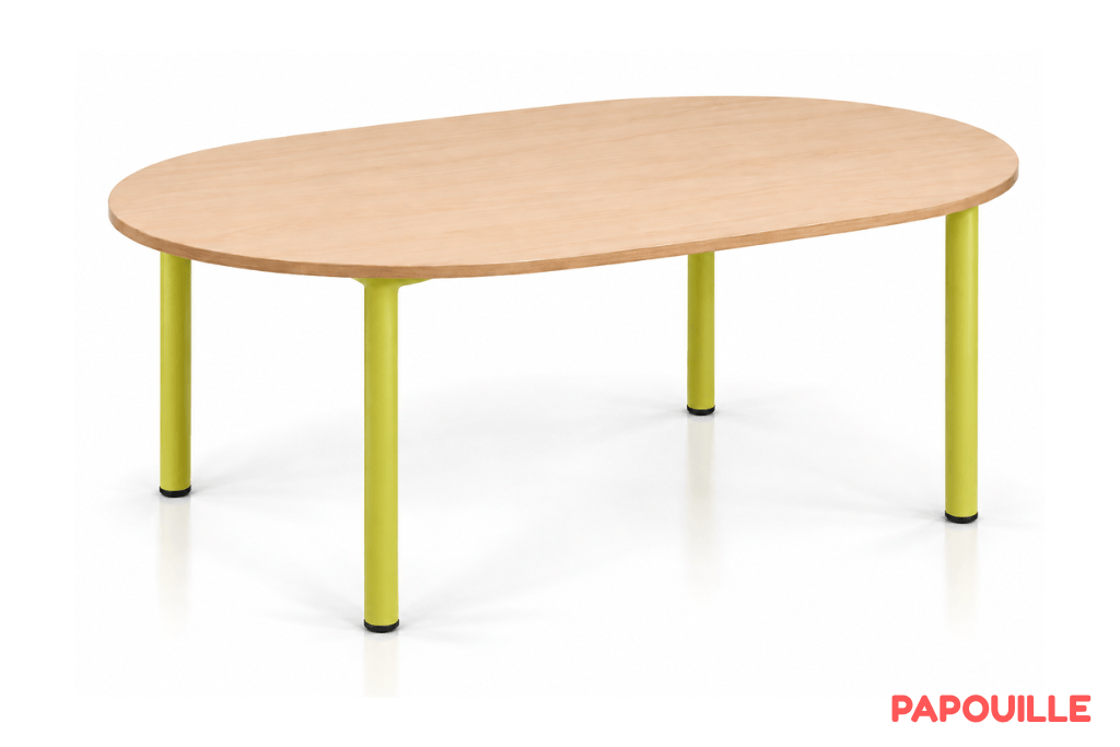 Table ovale Bermudes mélaminé 130 x 90 cm - T2 - Vert