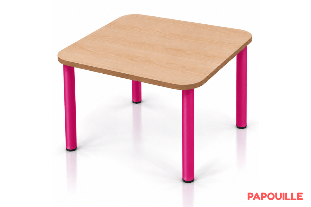 Table carrée Bermudes mélaminé 60 x 60 cm - T0 - Fuchsia