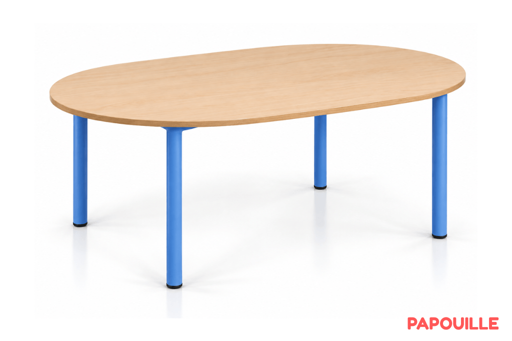 Table ovale Bermudes mélaminé 130 x 90 cm - T0 - Bleu
