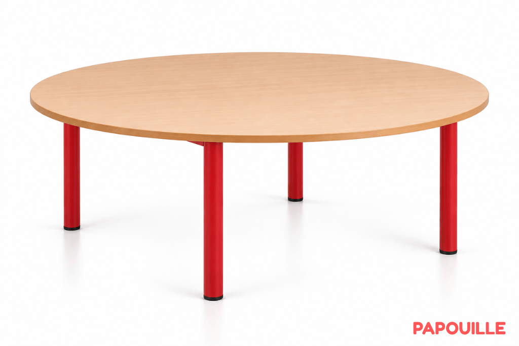 Table ronde Bermudes mélaminé - 80 cm - T3 - Rouge