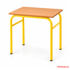 Mobilier - Table crèche et scolaire - Table 1 place 70 x 50 cm - H76 cm T6 - Jaune