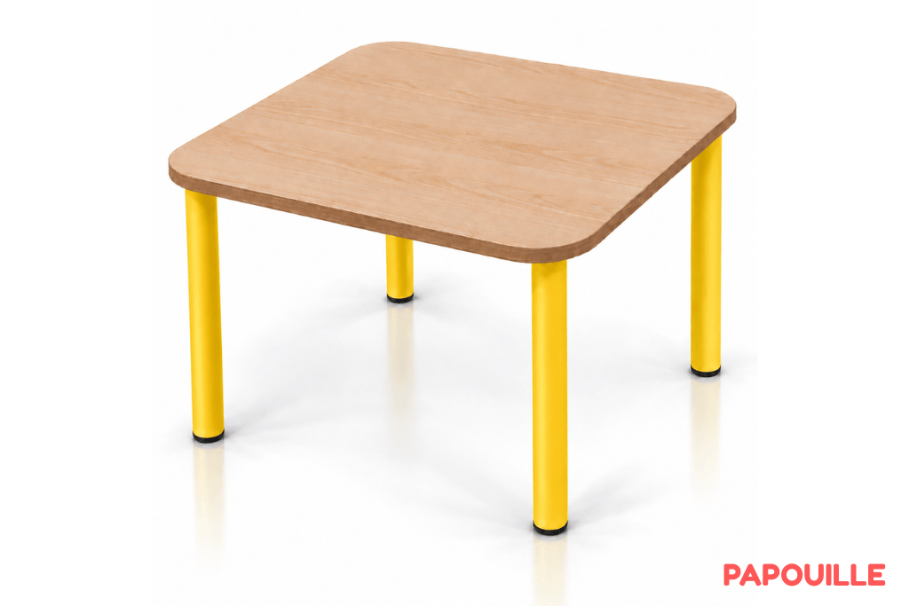 Table carrée Bermudes mélaminé 60 x 60 cm - T0 - Jaune