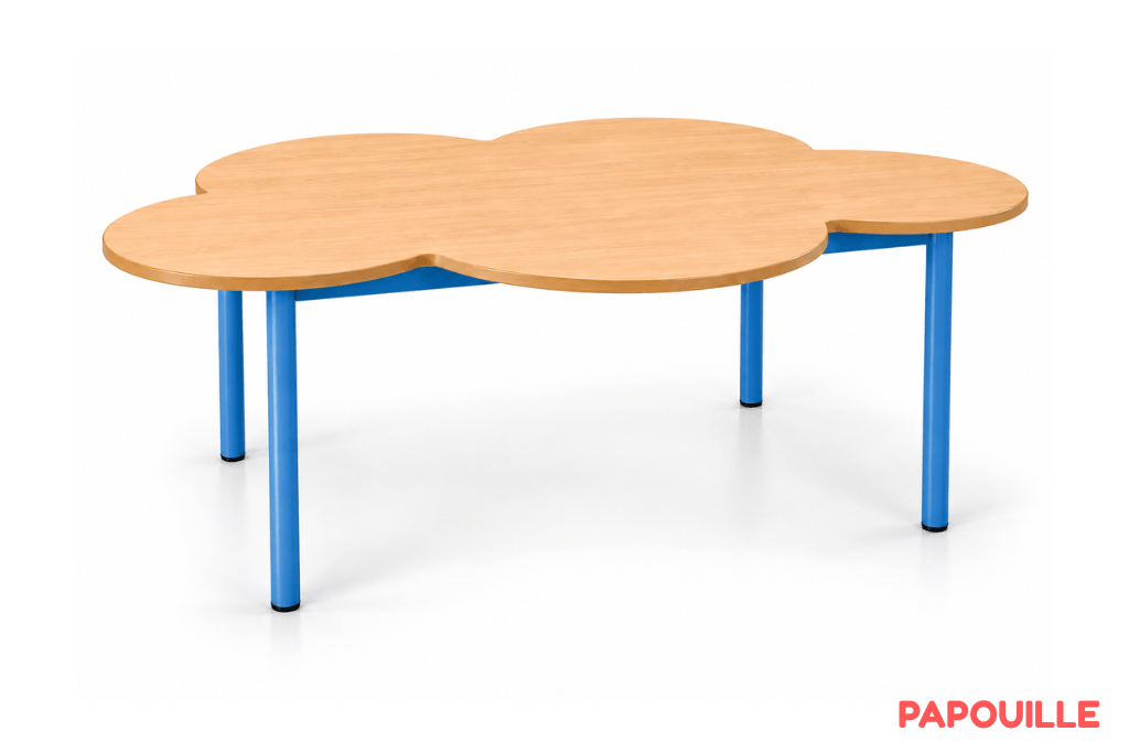 Table en fleurs mélaminé - 160 x 120 cm - T3 - Bleu
