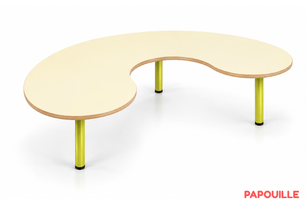 Table en forme haricot - T0 - Vert