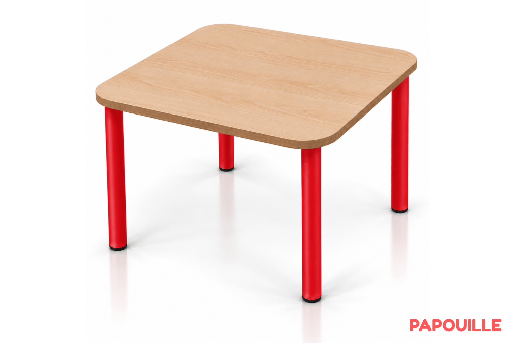 Table carrée Bermudes mélaminé 60 x 60 cm - T0 - Rouge