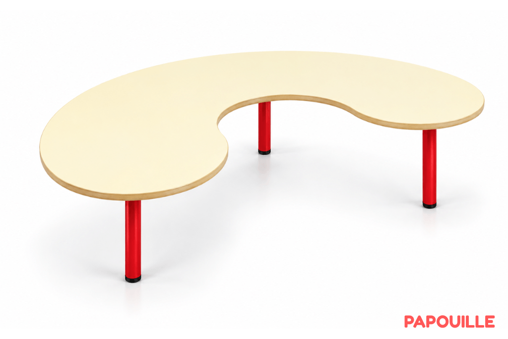 Table en forme haricot - T0 - Rouge