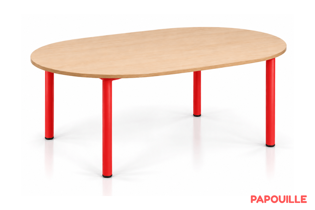 Table ovale Bermudes mélaminé 130 x 90 cm - T3 - Rouge
