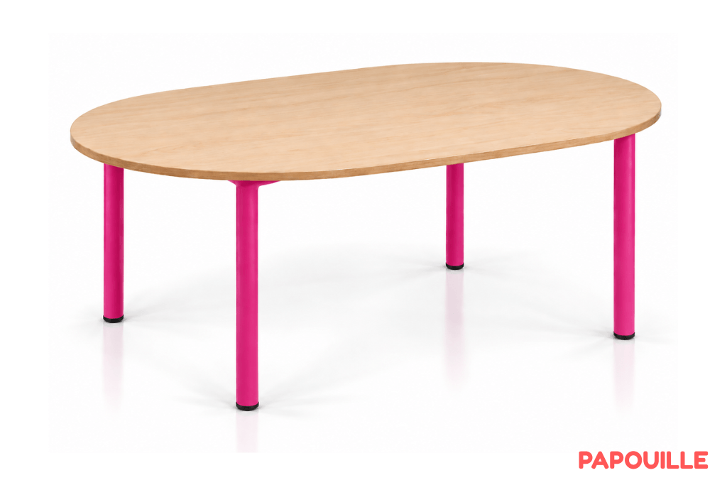 Table ovale Bermudes mélaminé 130 x 90 cm - T0 - Fuchsia