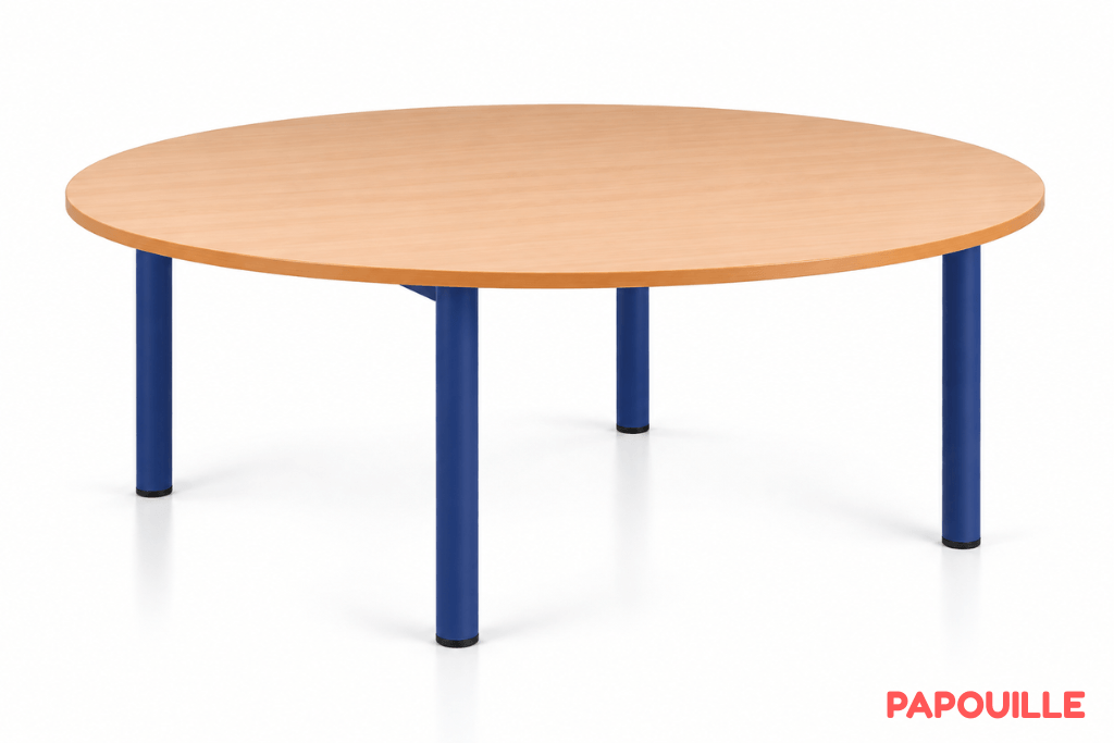 Table ronde Bermudes mélaminé - 80 cm - T1 - Bleu