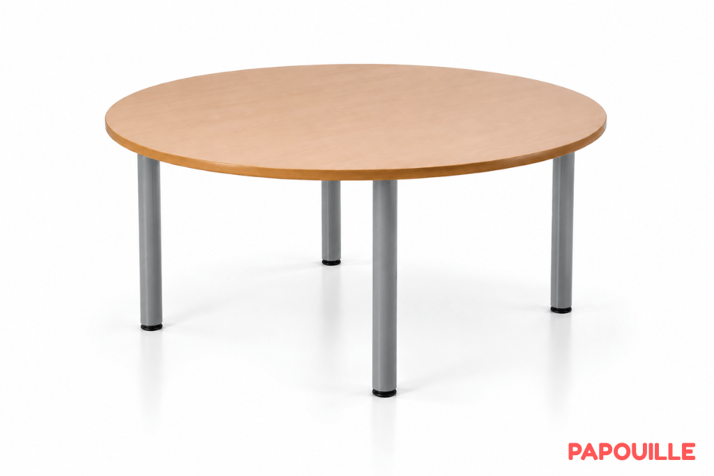 Table ronde Bermudes mélaminé 120 cm - T1 - Gris