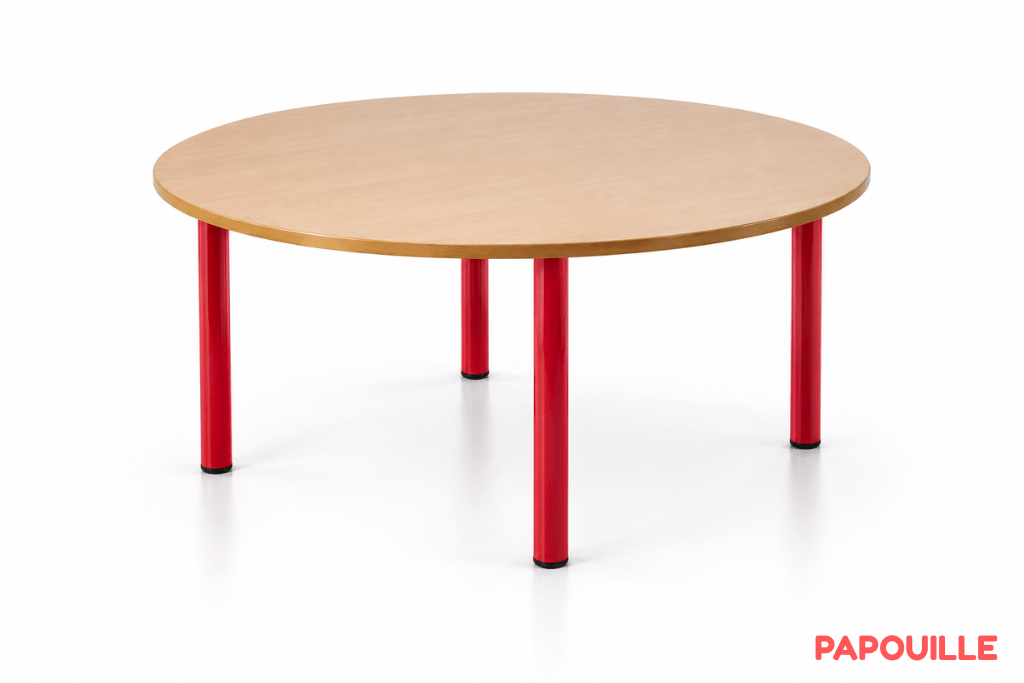 Table ronde Bermudes mélaminé 120 cm - T2 - Rouge