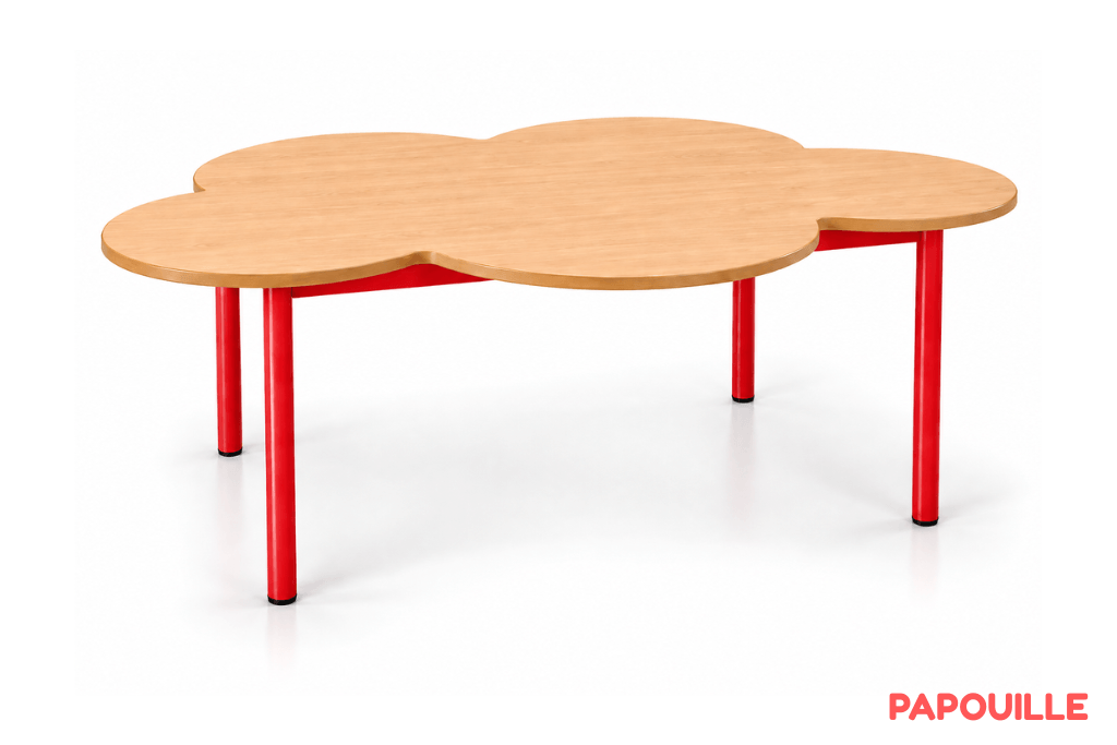 Table en fleurs mélaminé - 160 x 120 cm - T1 - Rouge