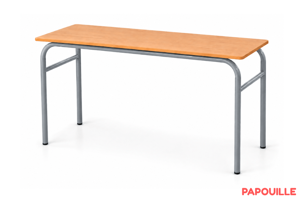 Table scolaire 130 x 50 cm - H71 cm T5 - Gris