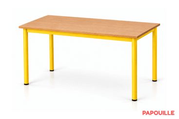 Mobilier - Table crèche et scolaire - Table Bermudes 130 x 50 cm - H64 cm T4 - Jaune