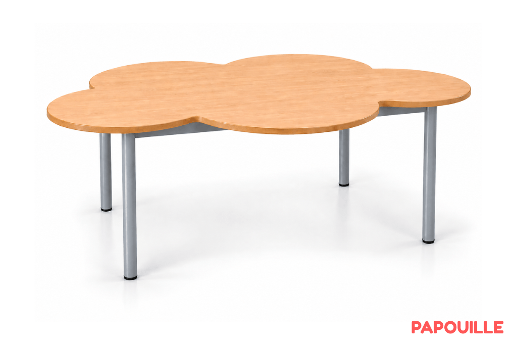 Table en fleurs mélaminé - 160 x 120 cm - T3 - Gris