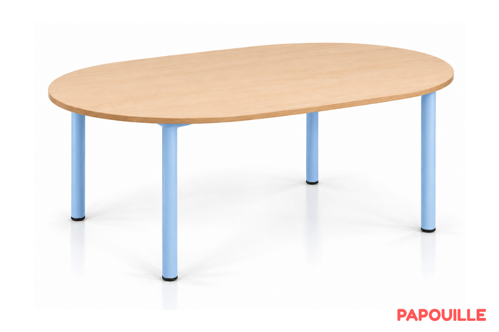 Table ovale Bermudes mélaminé 130 x 90 cm - T3 - Ciel