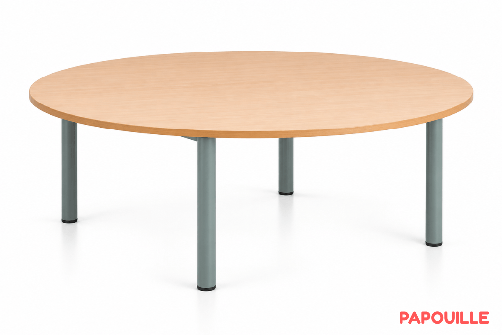 Table ronde Bermudes mélaminé - 80 cm - T1 - Gris
