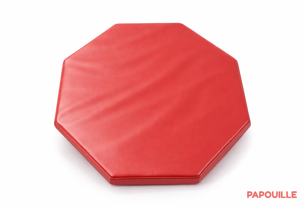 Tapis octogonal en mousse pvc d.130cm x ep.3cm rouge